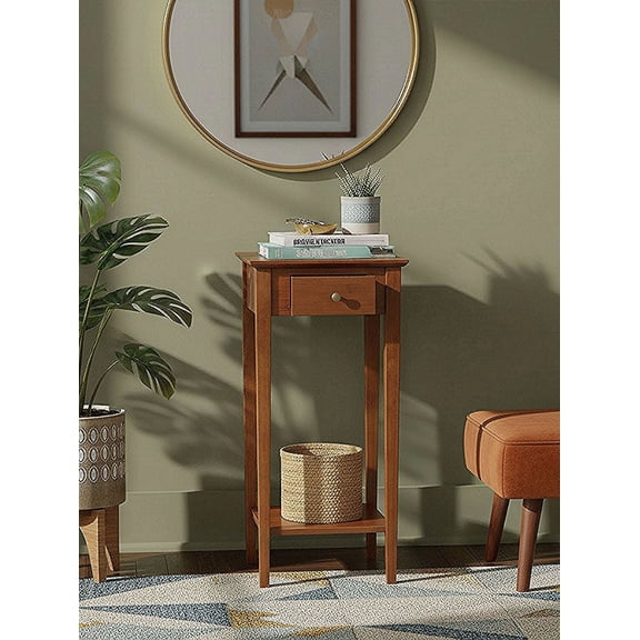Solid Bamboo Plant Stand Telephone Table Mahogany