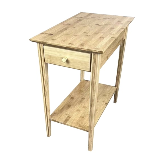 Solid Bamboo Recliner Table with Drawer Natural