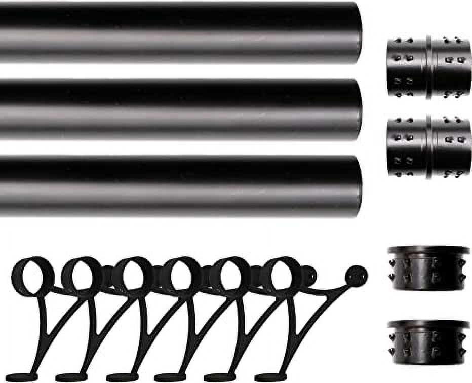 Solid Bar Mount Foot Rail Kit, Matt Black Stainless Steel Tubing w ...