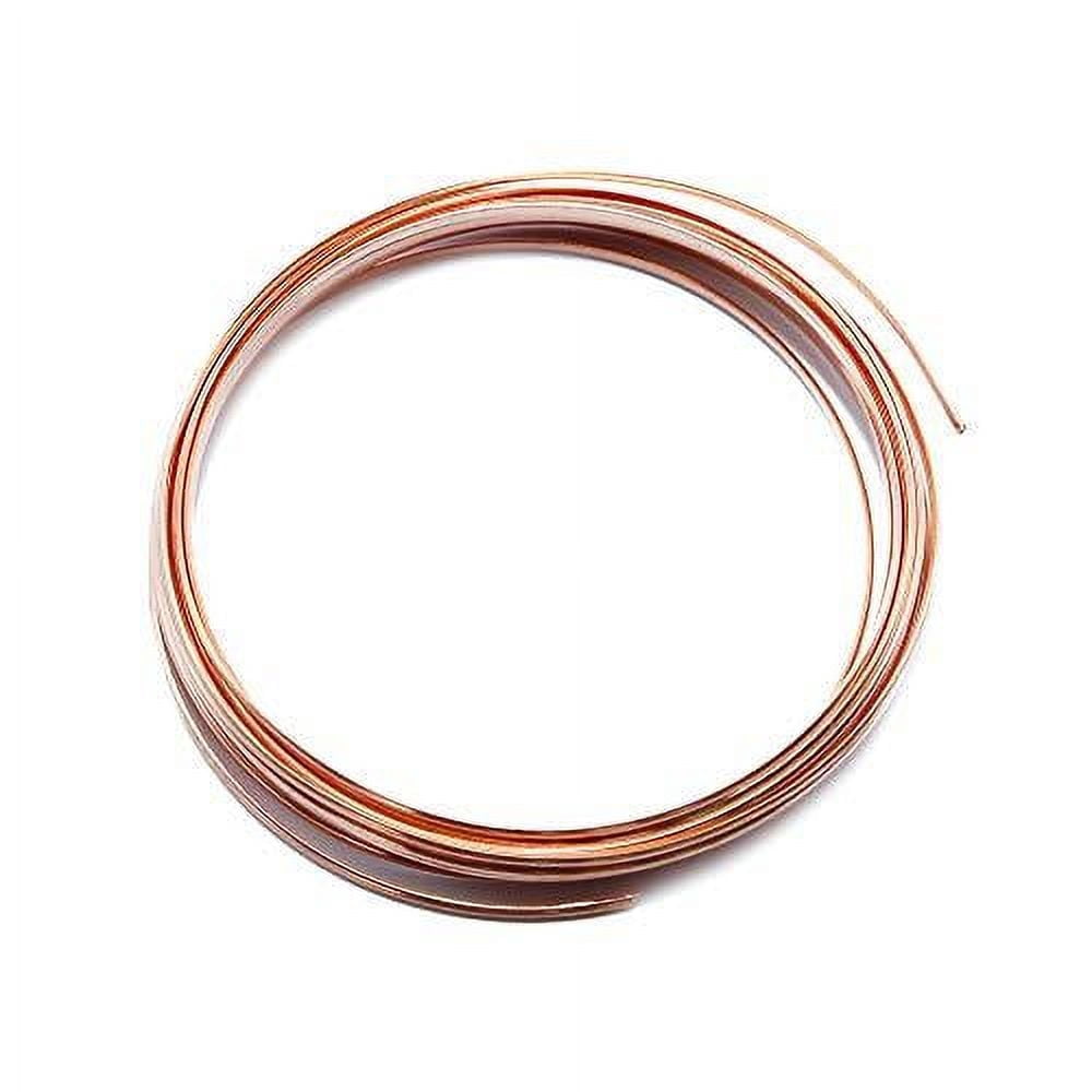 Solid Bare Copper Wire Half Round, Bright, Dead Soft 100 FT, Choose from 12, 14, 16, 18 Gauge