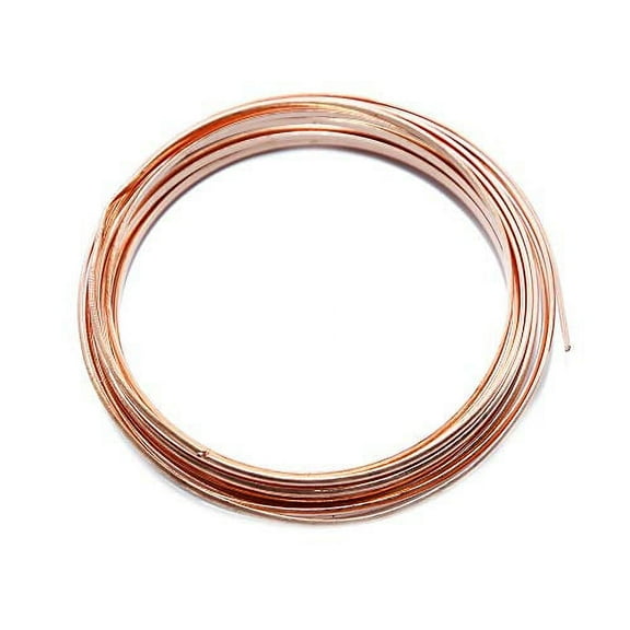 Solid Bare Copper Wire Half Round, Bright, Dead Soft 25 FT, Choose from 12, 14, 16, 18 Gauge