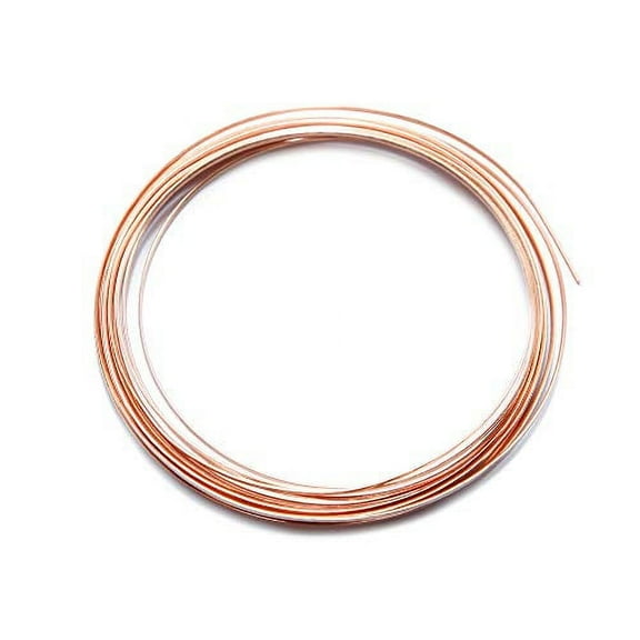 Solid Bare Copper Wire Half Round, Bright, Dead Soft 5 FT, Choose from 12, 14, 16, 18 Gauge