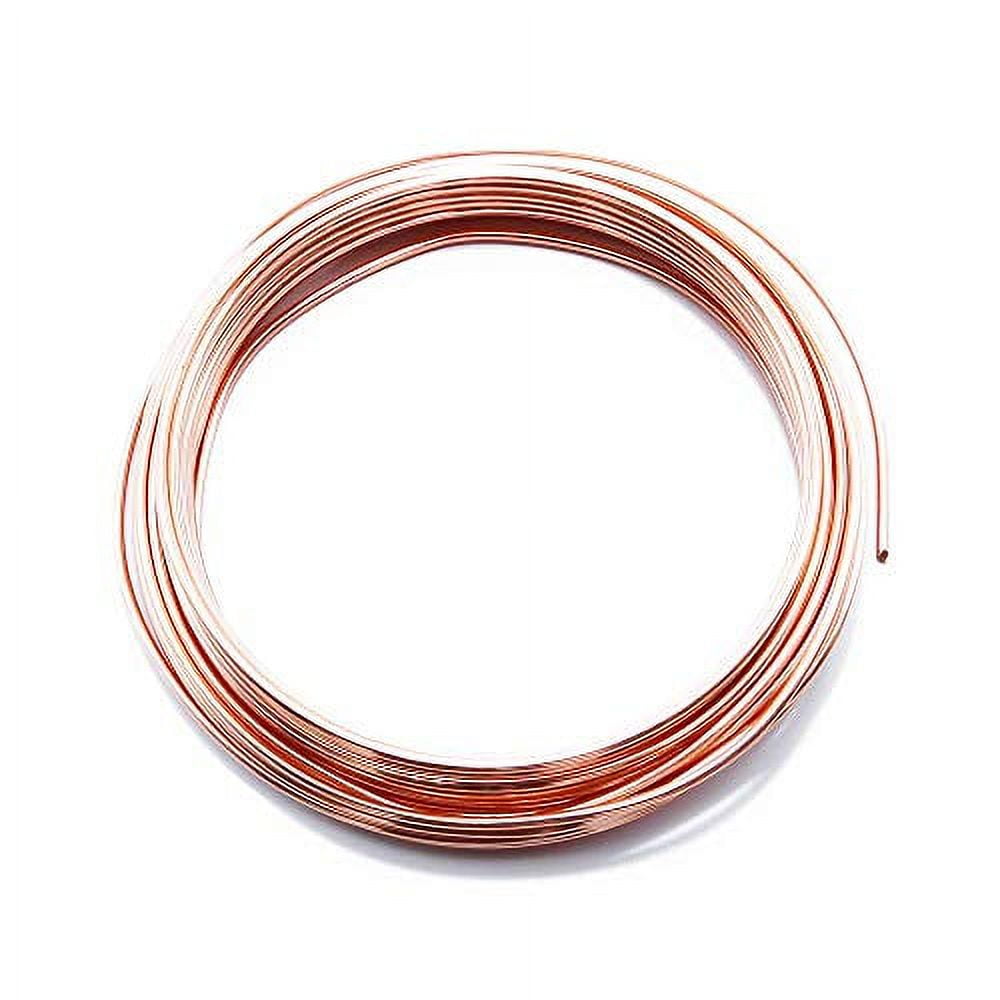 Solid Bare Copper Wire Half Round, Bright, Dead Soft 25 ft, Choose from 12, 14, 16, 18 Gauge, Size: 12 GA Dead Soft - 25 ft