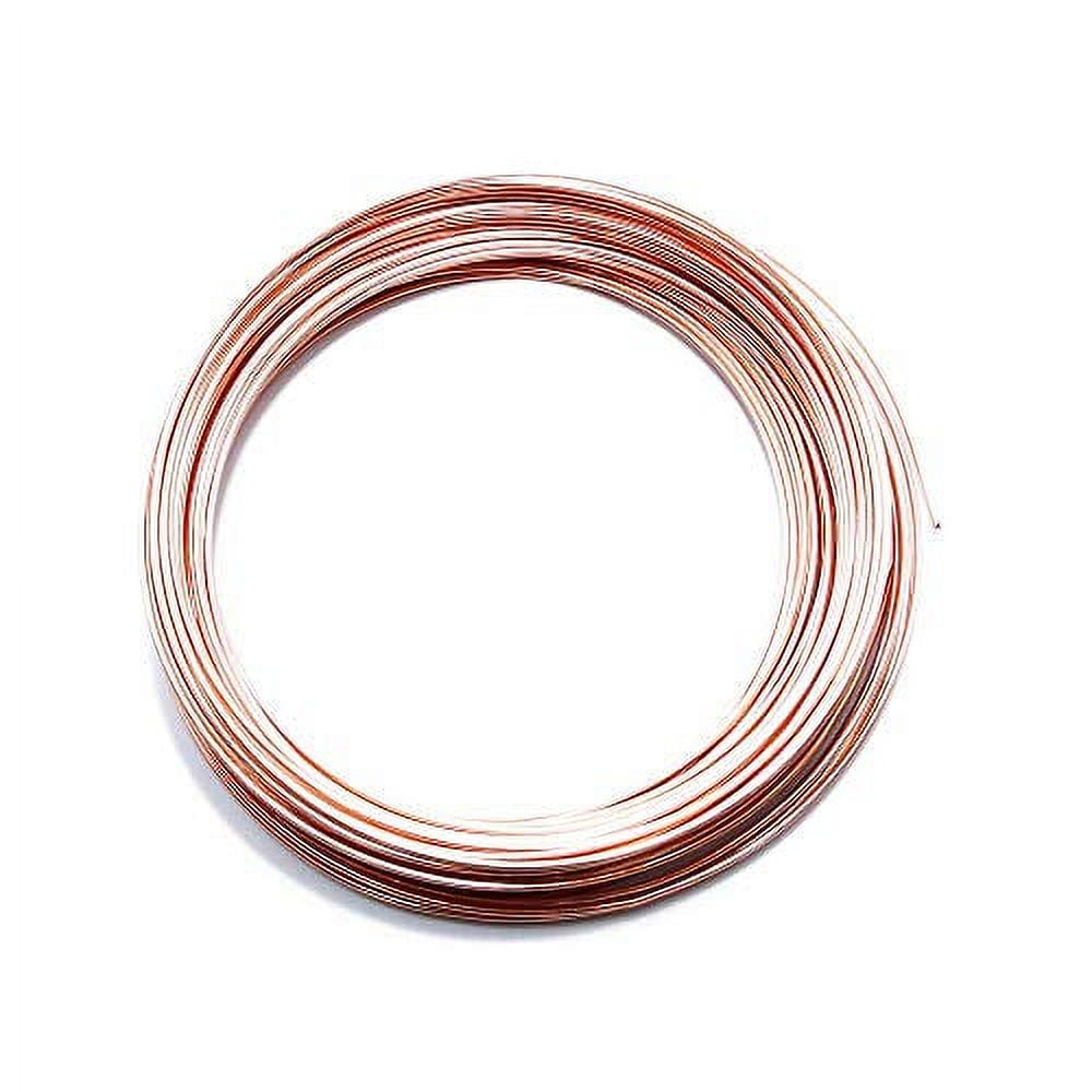 Solid Bare Copper Wire Half Round, Bright, Dead Soft 25 ft, Choose from 12, 14, 16, 18 Gauge, Size: 12 GA Dead Soft - 25 ft