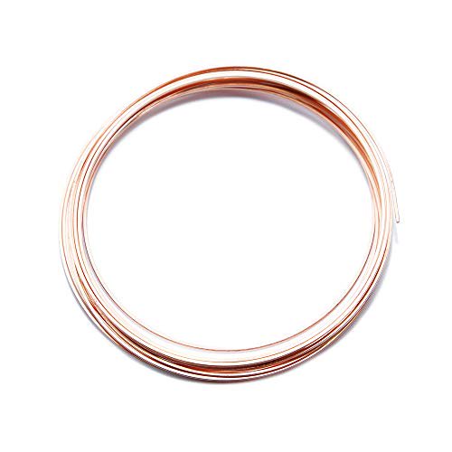 Solid Bare Copper Wire Square, Bright, Dead Soft 5 FT, Choose from 12, 14, 16, 18 Gauge