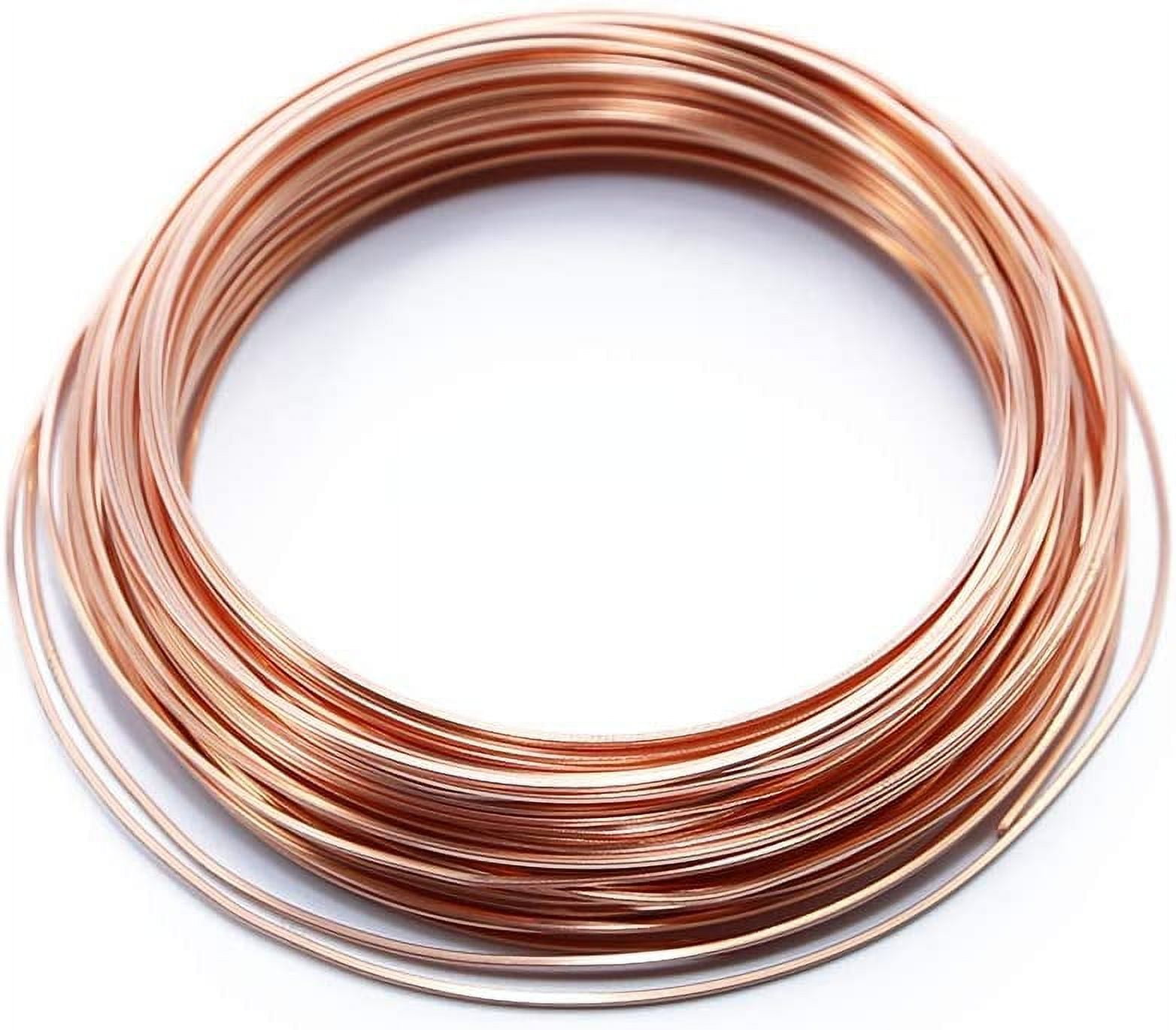 Solid Bare Copper Wire Square, Bright, Dead Soft, 50 Feet, 20 Gauge