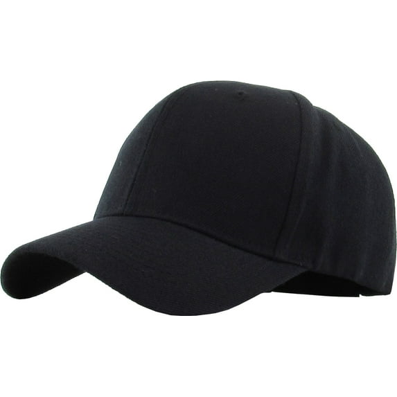 Solid Baseball Cap Velcro Adjustable Closure Plain Dad Hat
