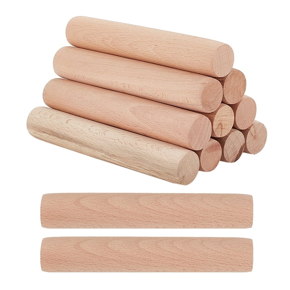 Solid Beech Wood Craft Sticks Rolling Pin Column Wheat 16.1x2.7cm DIY