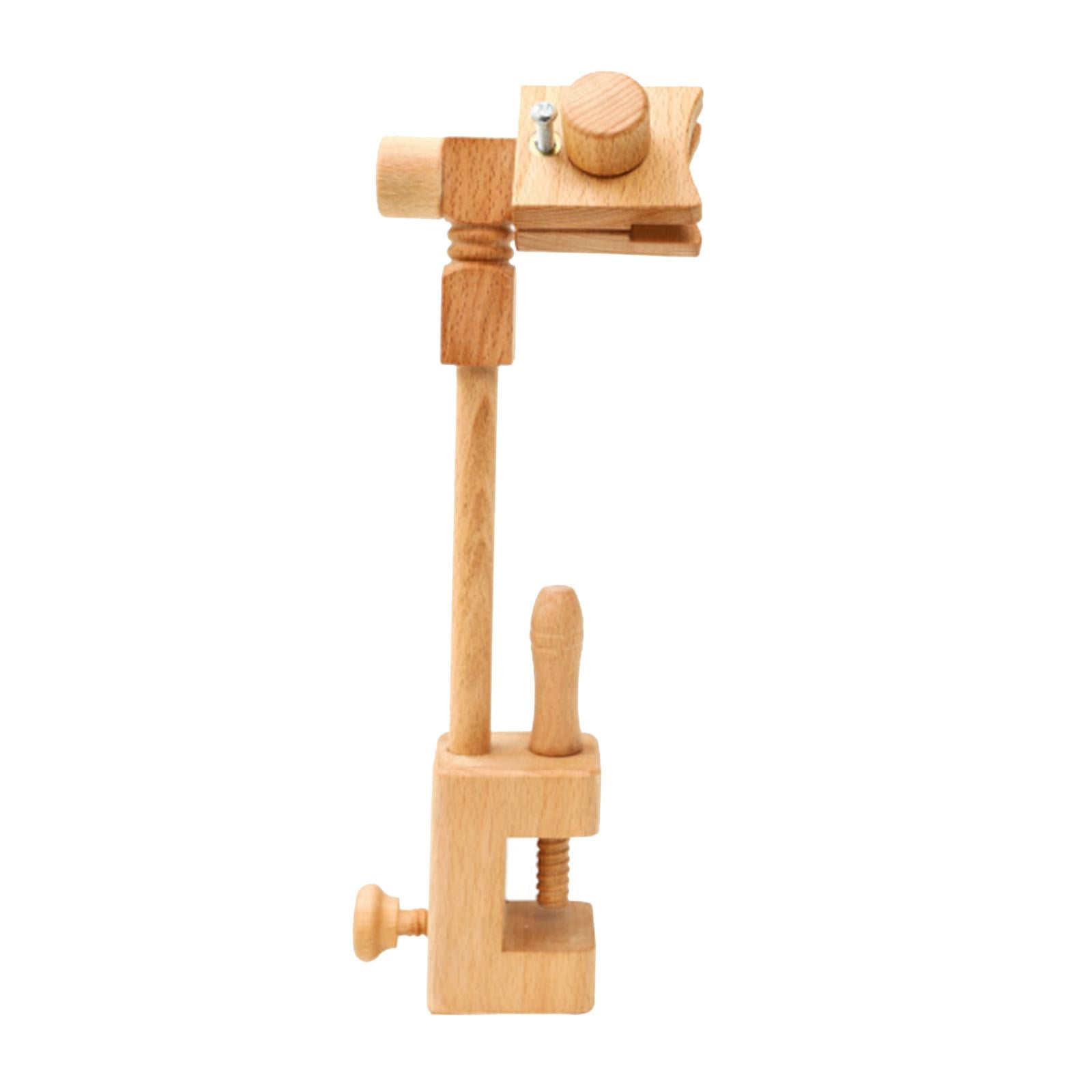 Solid Beech Wooden Embroidery Hoop Stand Rack Rotated Adjustable Desktop Cross