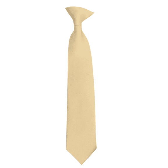 Solid Beige Boy's 14" Clip On Tie for 7 to 10 Years Old