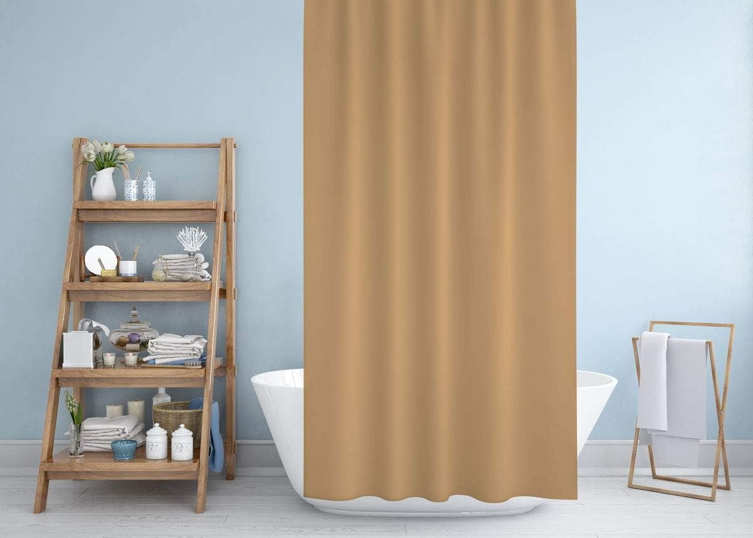 Solid Beige Shower Curtain, Heavy Duty Design with 12 Grommets and ...