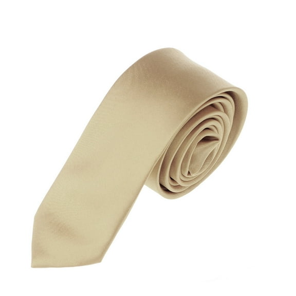 Solid Beige Skinny Men's Necktie