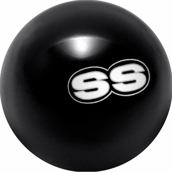 Solid Black 2-1/8 With White "SS" Letter Shift Knob Camaro Nova Chevelle Impala