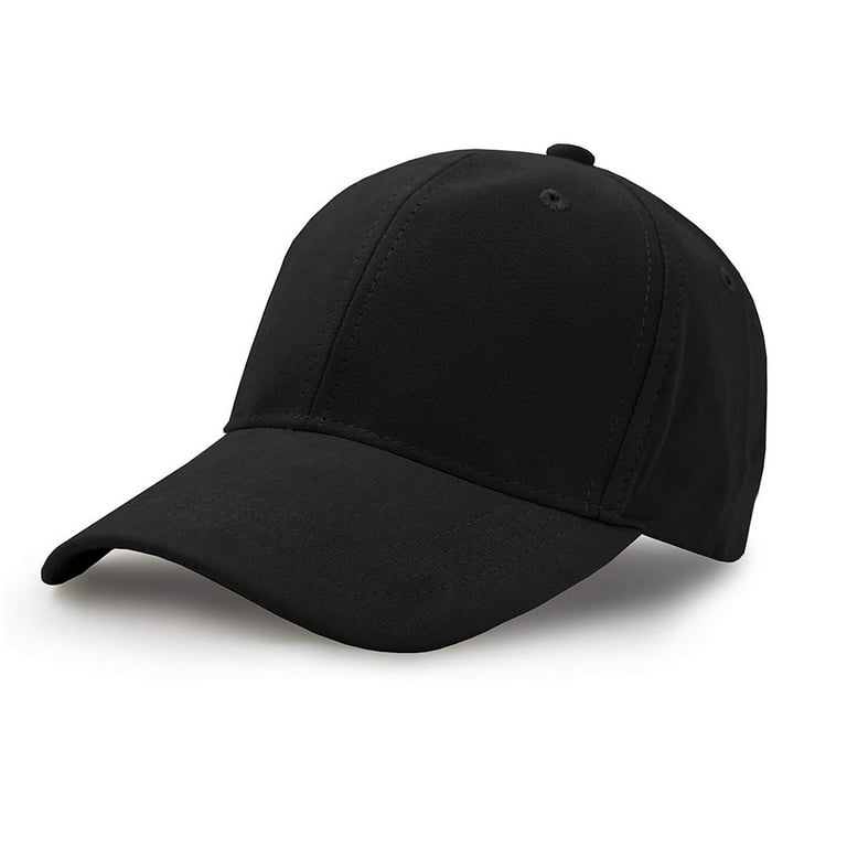 Solid Black Baseball Cap Hat with Adjustable Buckle Back, Unisex