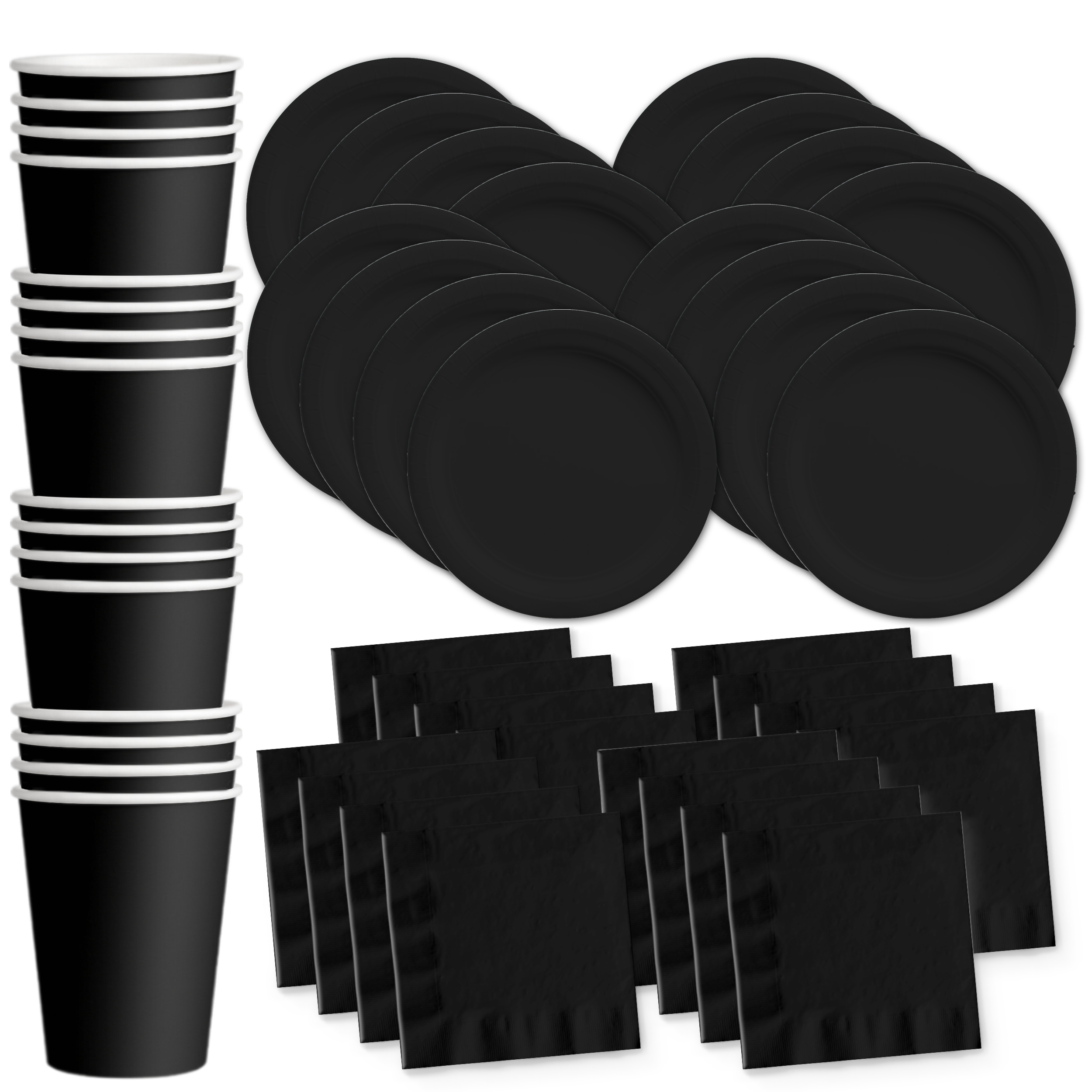 Black Velvet Basic Low Count Tableware Kit, for 48 guests