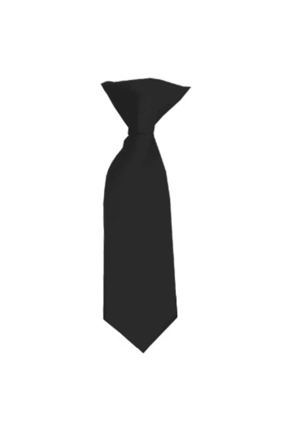 Solid Black Boy's 8" Clip On Tie . Ages for 0 to 2 Years Old