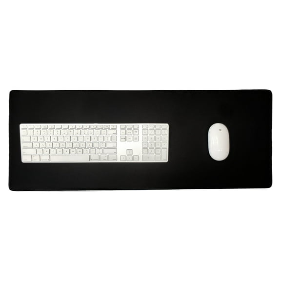 Solid Black Desk Mats, Extra Long Mouse Pads, Multifunctional Large Desk Pad, Extended Mouse Mat, Office Desk Protector with Anti-Slip Base, Water-Resistant