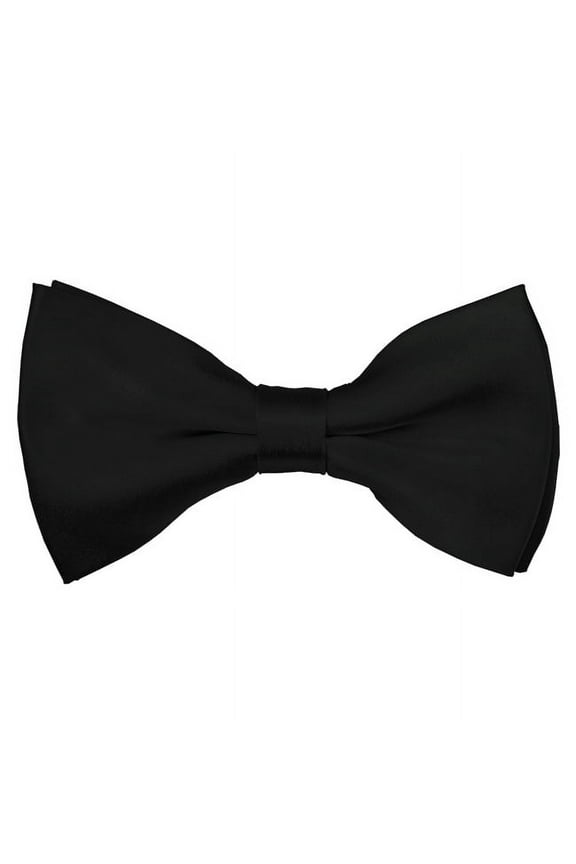 Solid Black Men's Pre-Tied Bow Tie