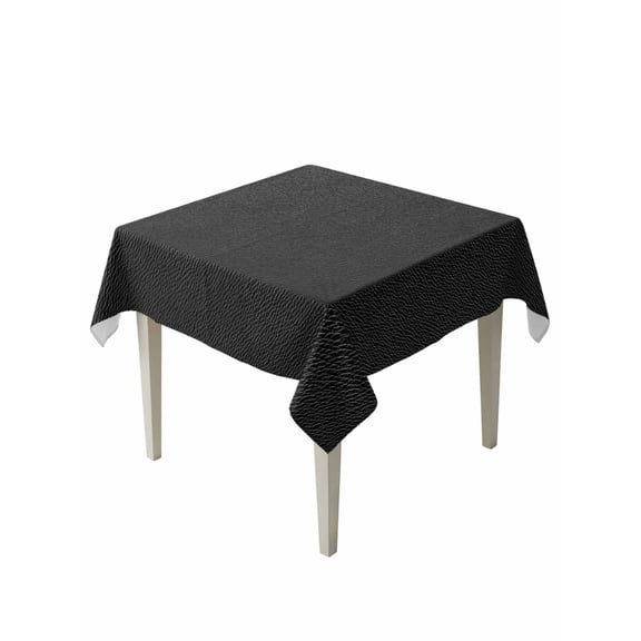 Solid Black Table Cloth, Retro Minimalism Abstract Denim Texture Waterproof Tablecloth for Square Tables, Reusable Washable Fabric Table Cover for Restaurant Kitchen Dining Tables 60"x60"
