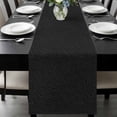 thumbnail image 1 of Solid Black Table Runner 108 Inches Long, Retro Minimalism Abstract Denim Texture Kitchen Coffee Dining Table Decoration for Home Party Birthday Wedding Home Decor 13x108 Inches, 1 of 8