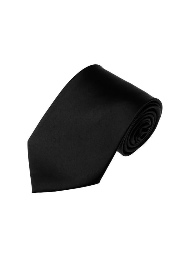 Solid Black Traditional Men's Necktie