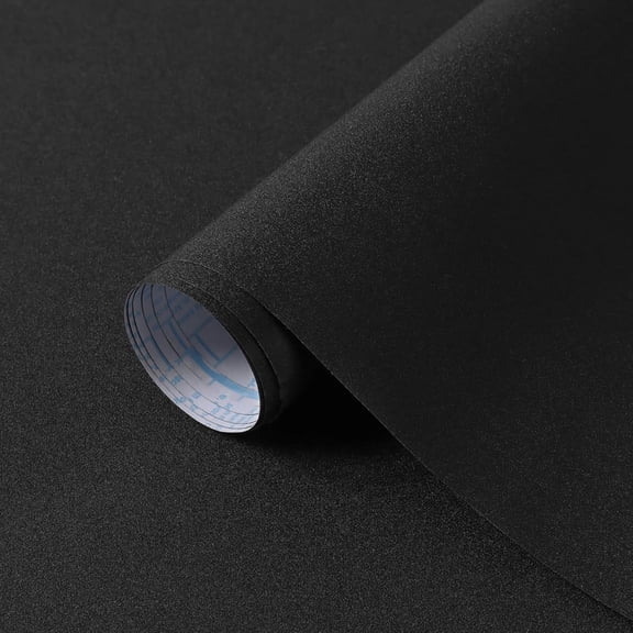 Solid Black Wallpaper Matte Textured Peel and  Wall Paper Modern Self  Removable  Contact Paper for  Room  Decor 78.7"X17.3"