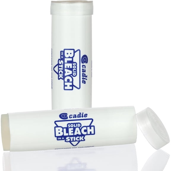 Cadie Solid Bleach Stick 2 pack, Concentrated Stain Remover for White Clothing, Chlorine-Free Cleaning Tube