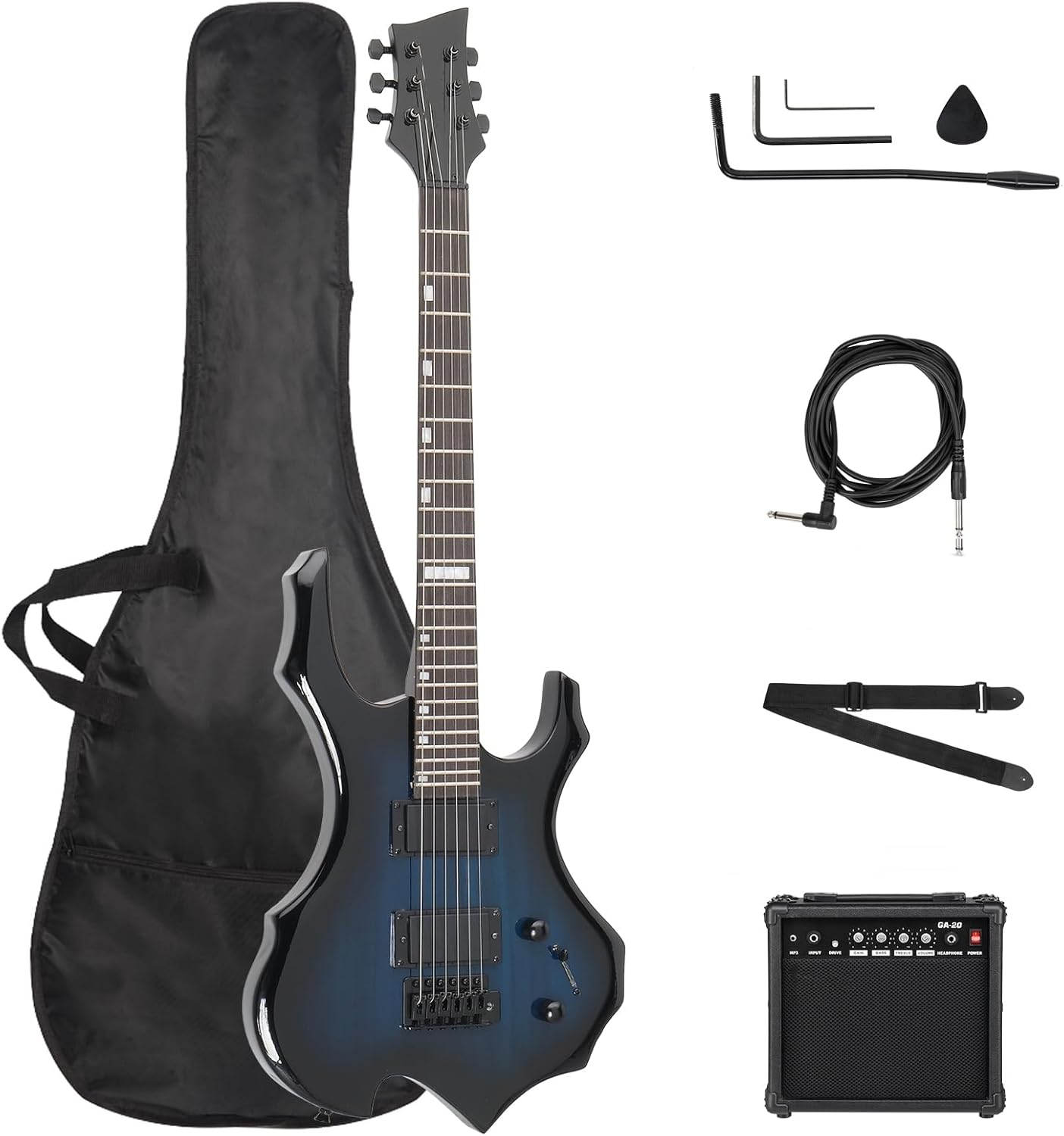 Solid Body Electric Guitar, Flame Design Electric Guitar Kit with