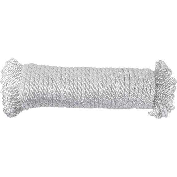 Solid Braid Dacron Polyester Rope - Moisture, Oil, , Rot Resistant for Boating, Anchor, Towing, Mooring Lines, Antenna Guy Line (3/8" x 100ft, White)