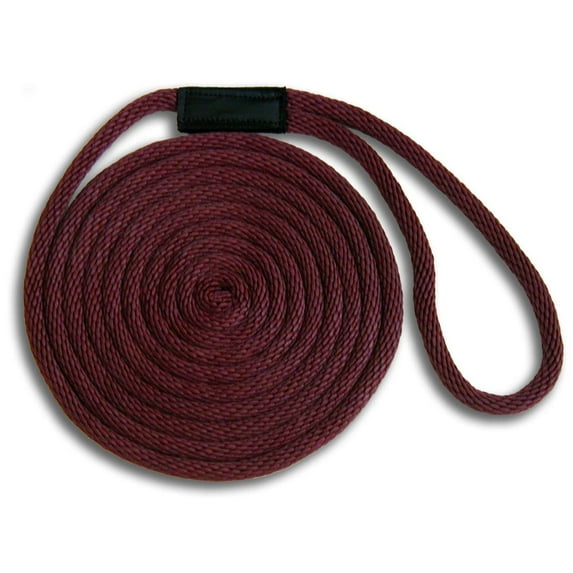Solid Braid Nylon Dock Line - Burgundy, 1/2" x 30'