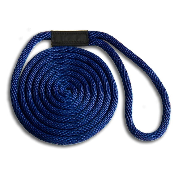 Solid Braid Nylon Dock Line - Navy, 5/8" x 10'