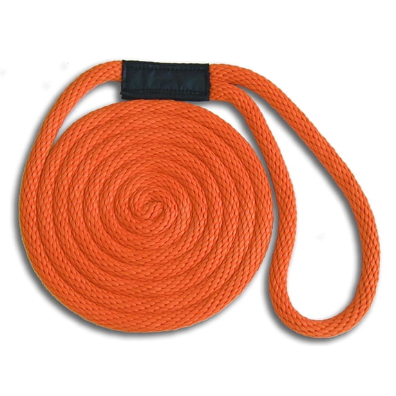 Solid Braid Nylon Dock Line - Orange, 1/2" x 10'