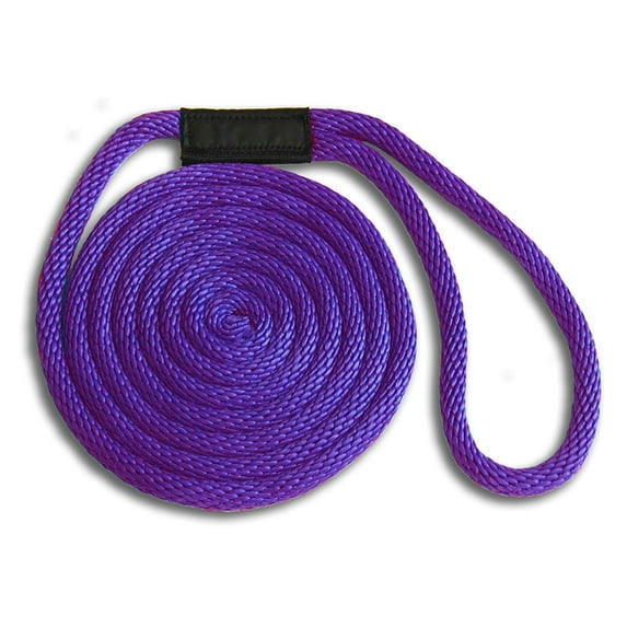 Solid Braid Nylon Dock Line - Purple, 1/2" x 15'
