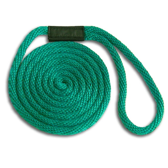 Solid Braid Nylon Dock Line - Teal, 5/8" x 15'