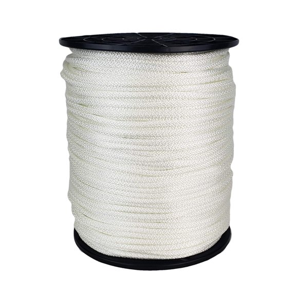 Solid Braid Nylon Utility Rope White 3/16" x 500 ft spool