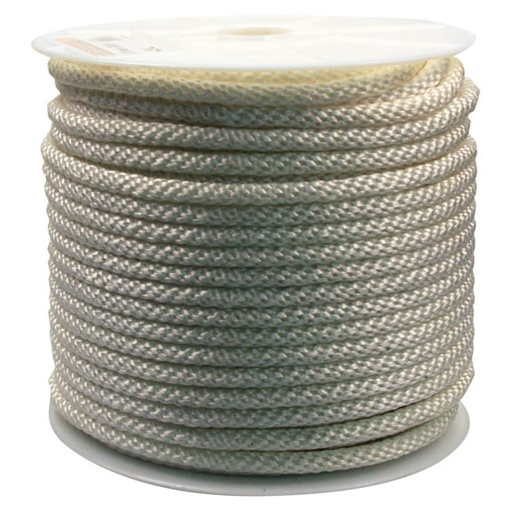 Rope King SBN-12300, Solid Braided Nylon Rope, 1/2" x 300', White, 1 Each