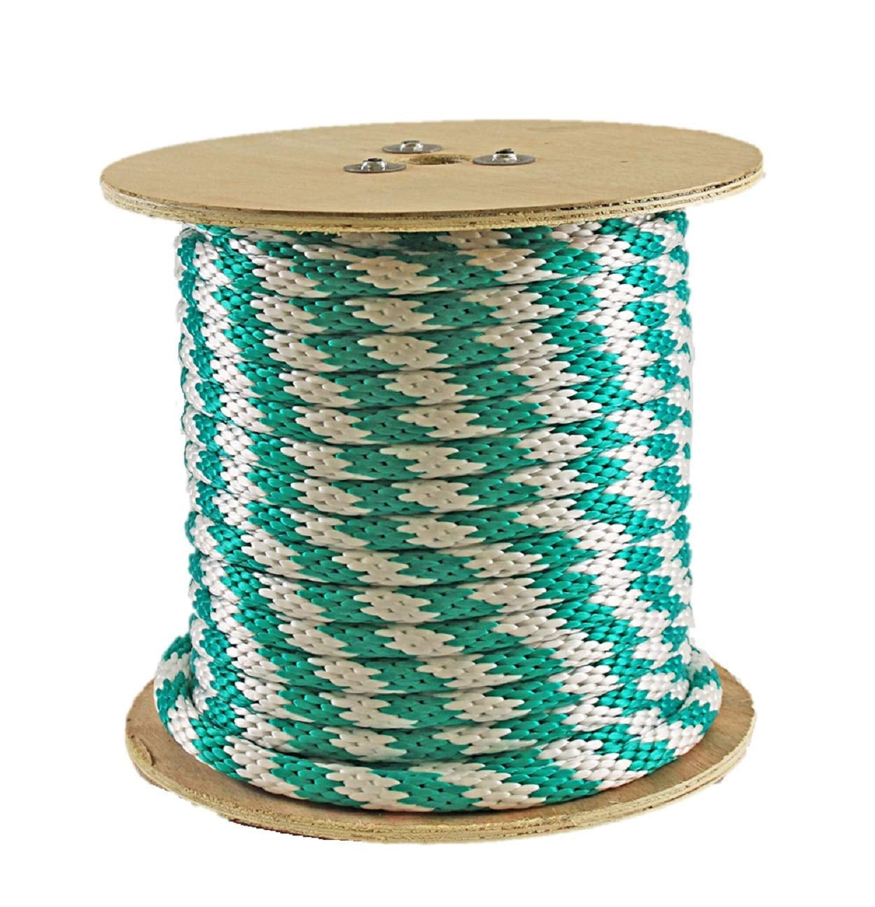 Solid Braided Rope Green/White 5/8 Inch X 140 Feet