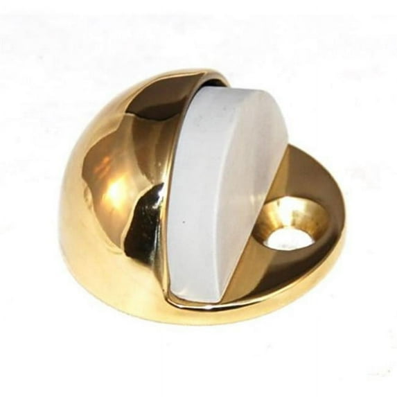 Solid Brass 1 3/4" Floor Mount Heavy Duty Door Stop with High Impact Vinyl Bumper - ULTRA HARDWARE - 71005