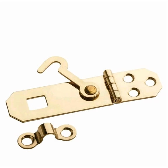 Solid Brass 2-3/4 In. L Hasp With Hook For Small Chest - Jewelry Boxes