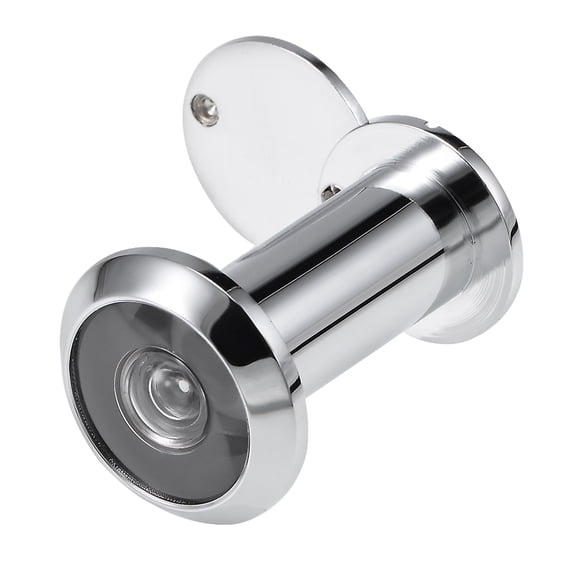 Solid Brass 220-degree Door Viewer with Cover for 35mm-60mm Doors, Polished Chrome Finish