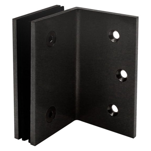Solid Brass 90 Degree Heavy Duty Shower Door Clamp Similar to Geneva GE90 (Matte Black Finish), GAS405G