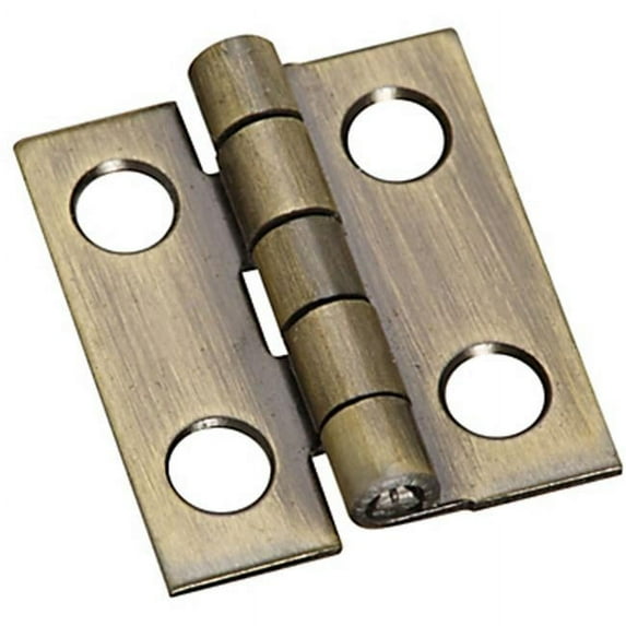 Solid Brass AB Miniature Narrow Hinge 3/4" Long x 5/8" Open w/Screws, 1 pair