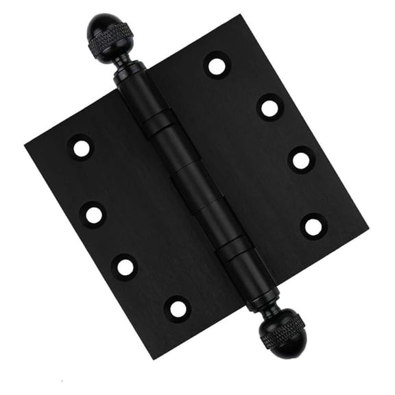Solid Brass Architectural Door Hinges 2 Vintage Decorative Mortise Hinges, Ball Bearings, and Stainless Steel Hinge Pin Home Decor by , 4 x 4 in., Black