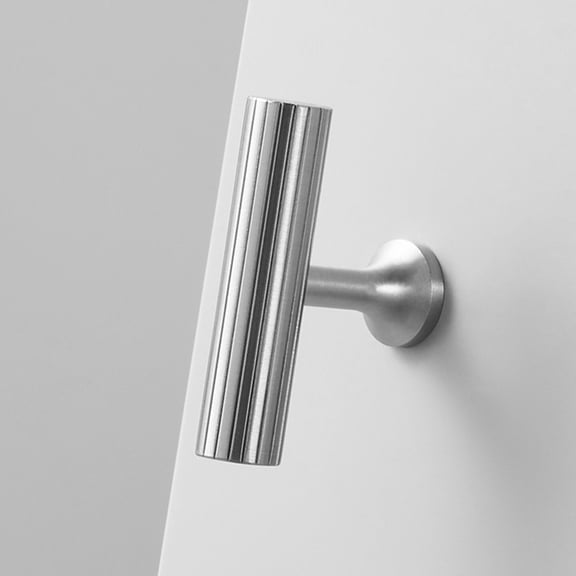 Solid Brass Art Deco Style Vertical Lines Linear Kitchen Cabinet Knobs Silver  Drawer Handle Pull