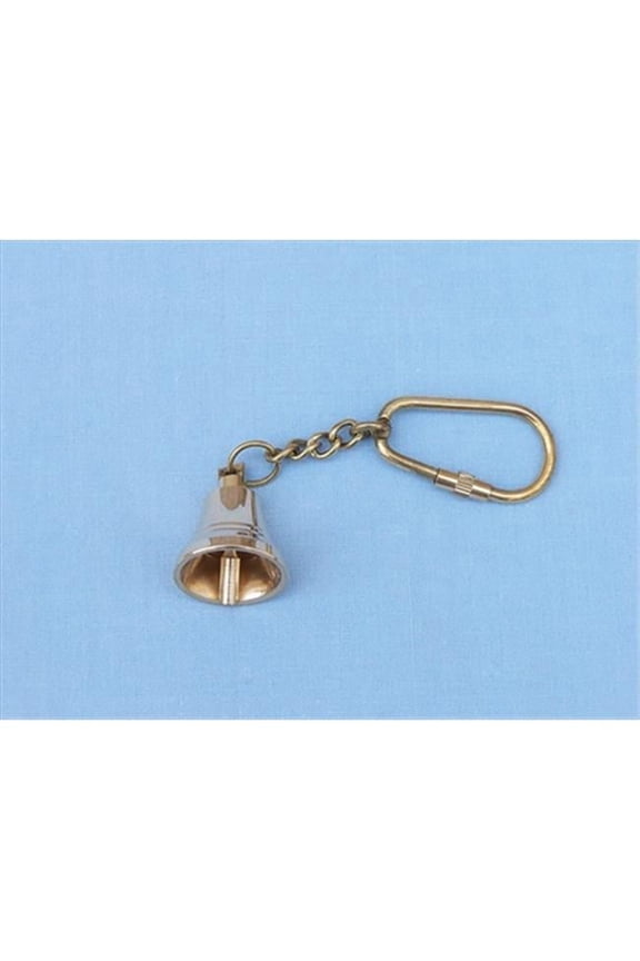 Solid Brass Bell Key Chain 4 in. Nautical Accents Decorative Accent