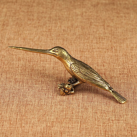 Solid Brass Birds Figurines Statue Hummingbird Tea Knife Home Decor Antique