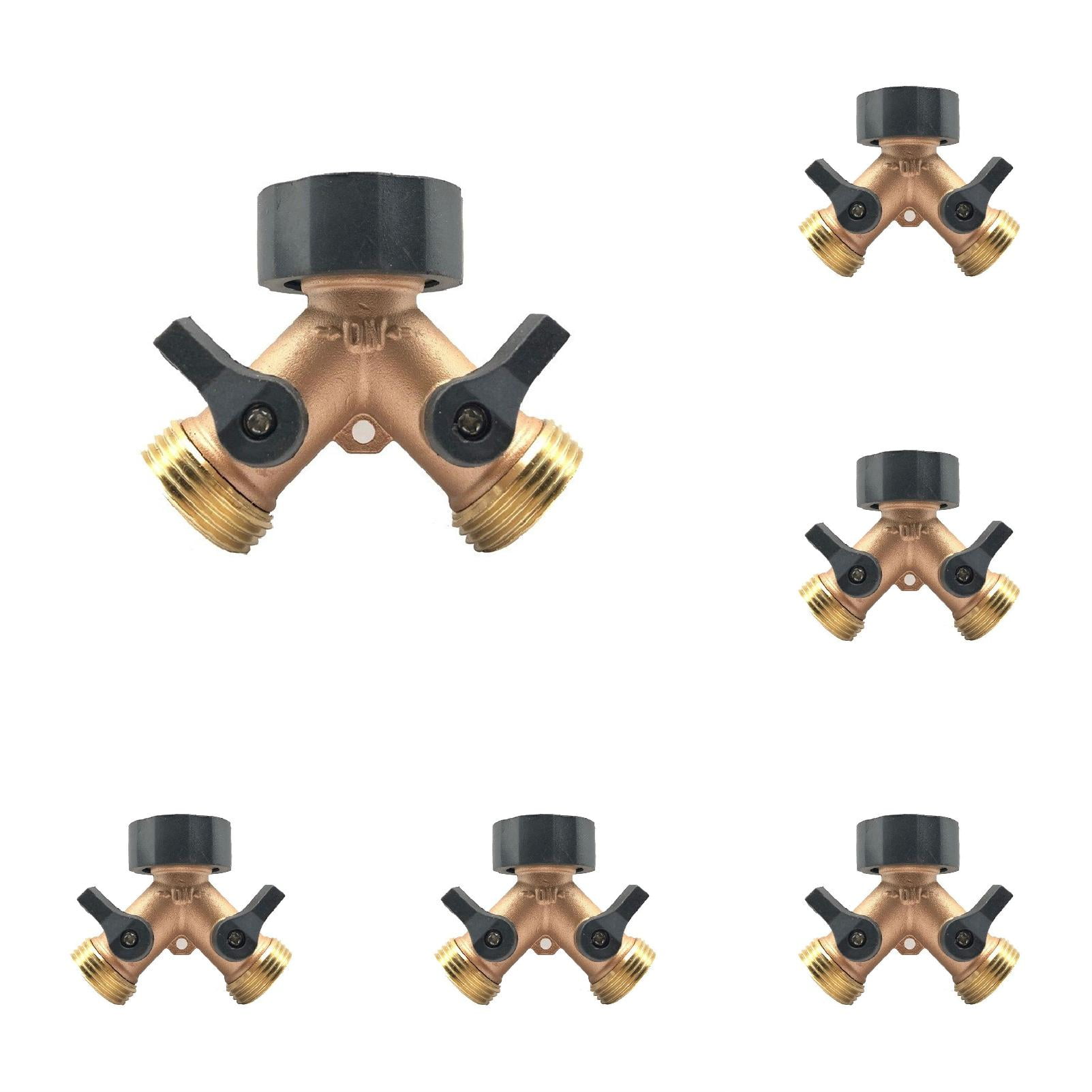 Solid Brass Body Backyard 2 Way Y Garden Hose Connector Splitter Wash