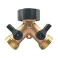 Solid Brass Body Backyard 2 Way Y Valve Garden Hose Connector Splitter