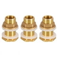 thumbnail image 1 of Solid Brass Bulkhead Fitting, 3 Sets 3/8 Inch Female 1/2 Inch Male Solid Brass Water Tank Connector Threaded with Ring, 1 of 8