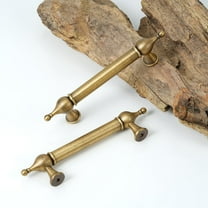 Solid Brass Cabinet Pull & Knob: Antique brass, Chrome Drawer Handle, Kitchen Cupboard Hardware